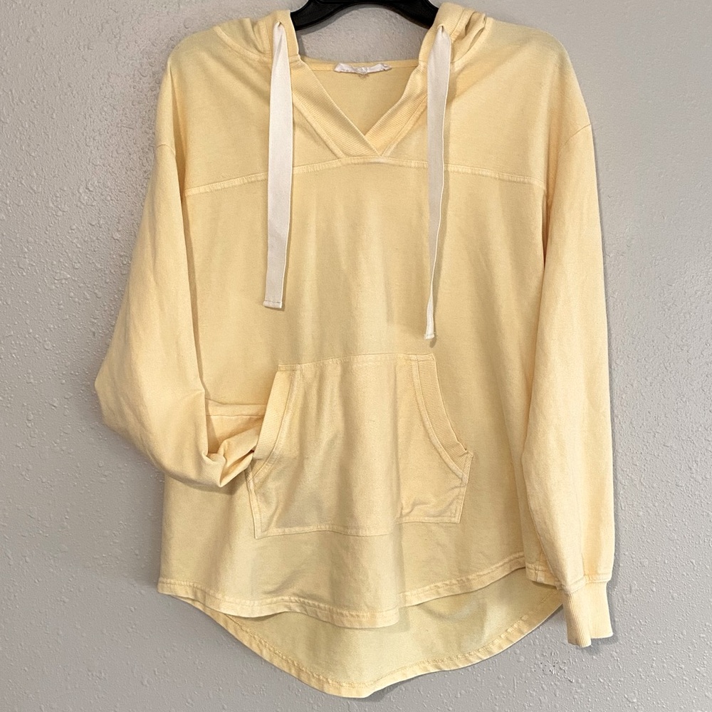 Jane & Delancey Women's Light Yellow Pullover Hoodie With Pockets | Sz Medium